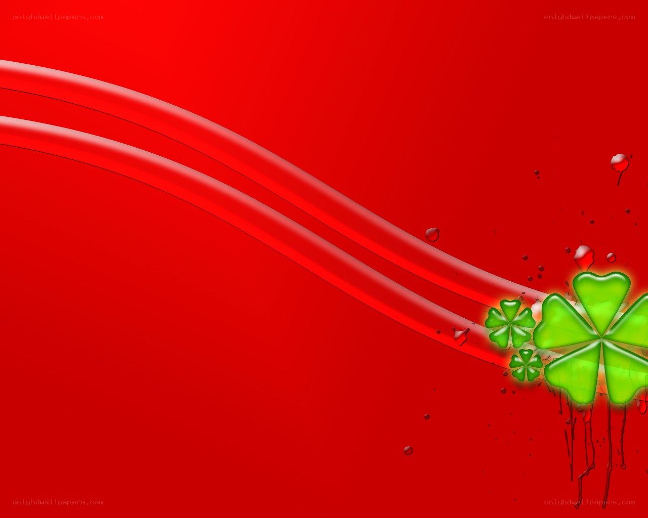 Red background with green clovers