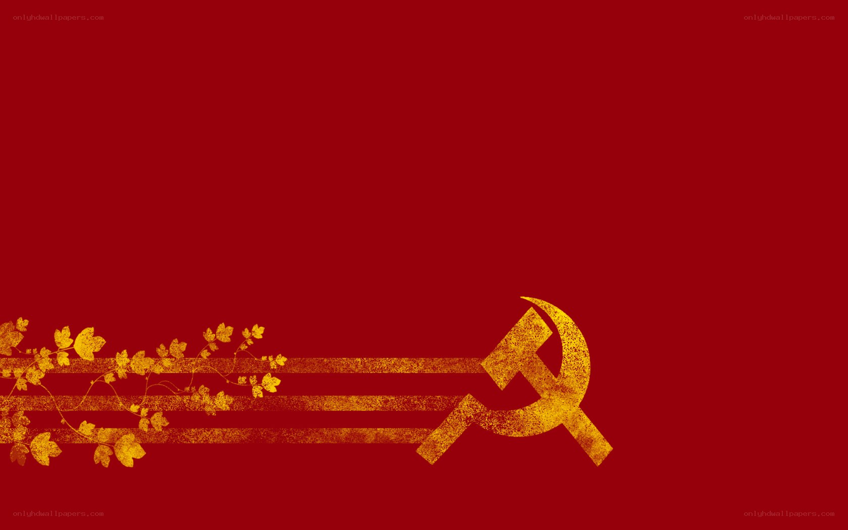 Red background with hammer and sickle