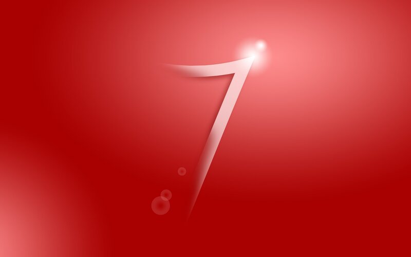 Red background with number seven