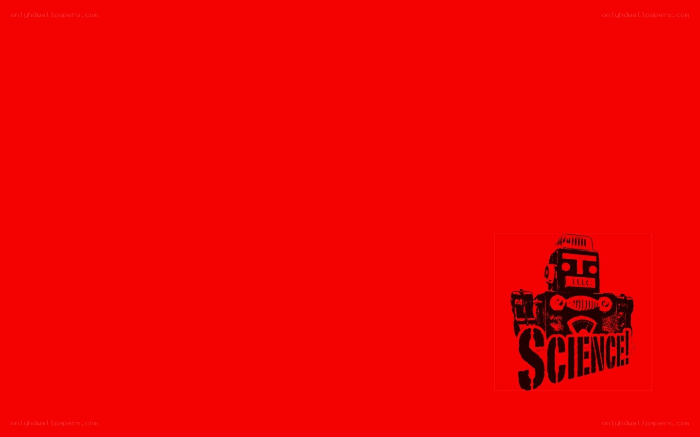 red background with robot logo
