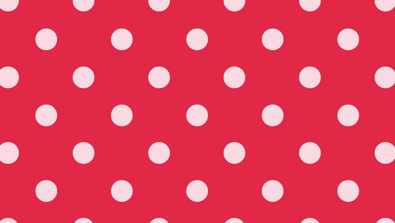 red background with white polka dots