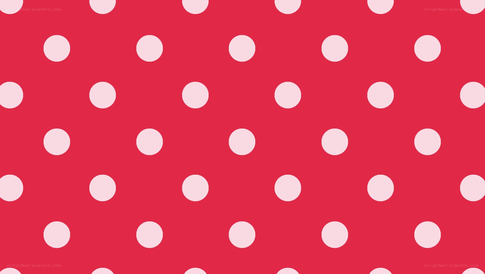 red background with white polka dots