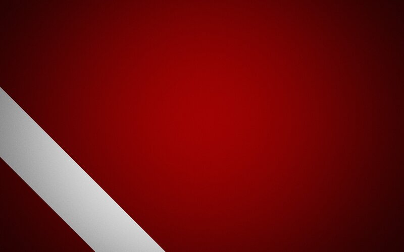 red background with white stripe