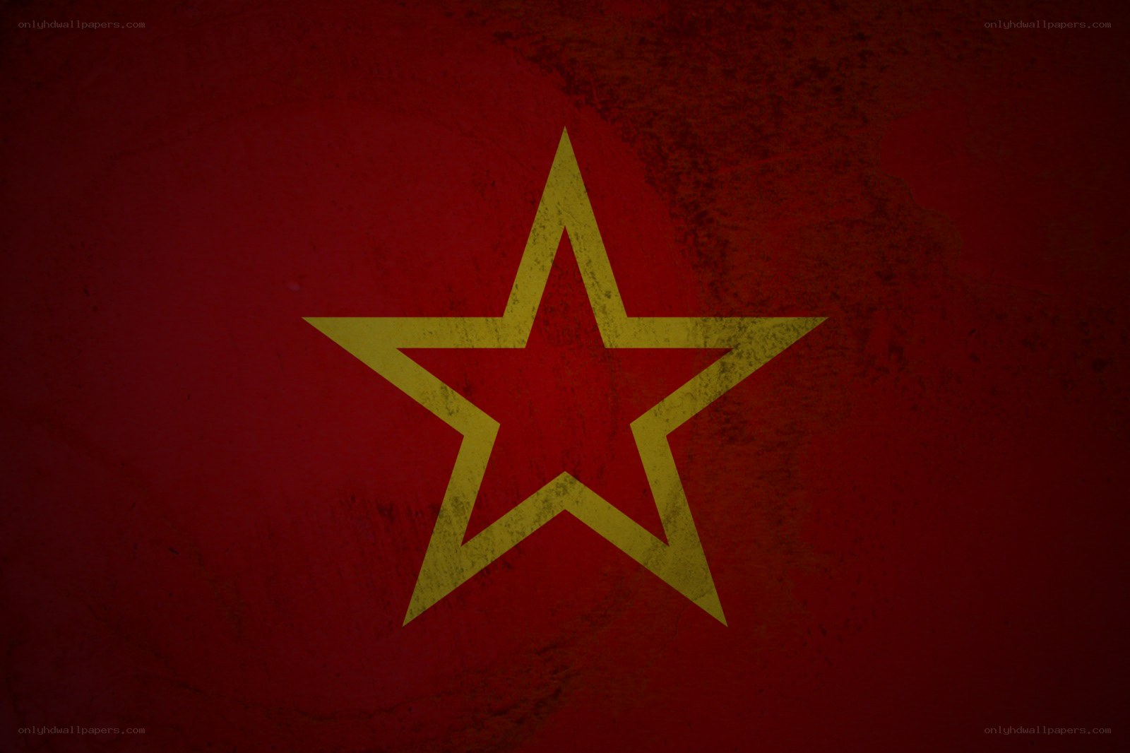 Red background with yellow star
