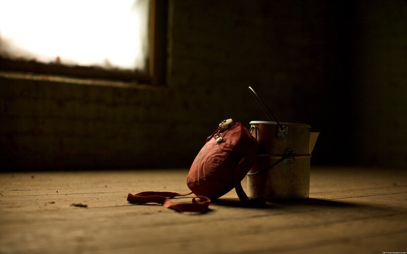 Red Bag and Metal Pot
