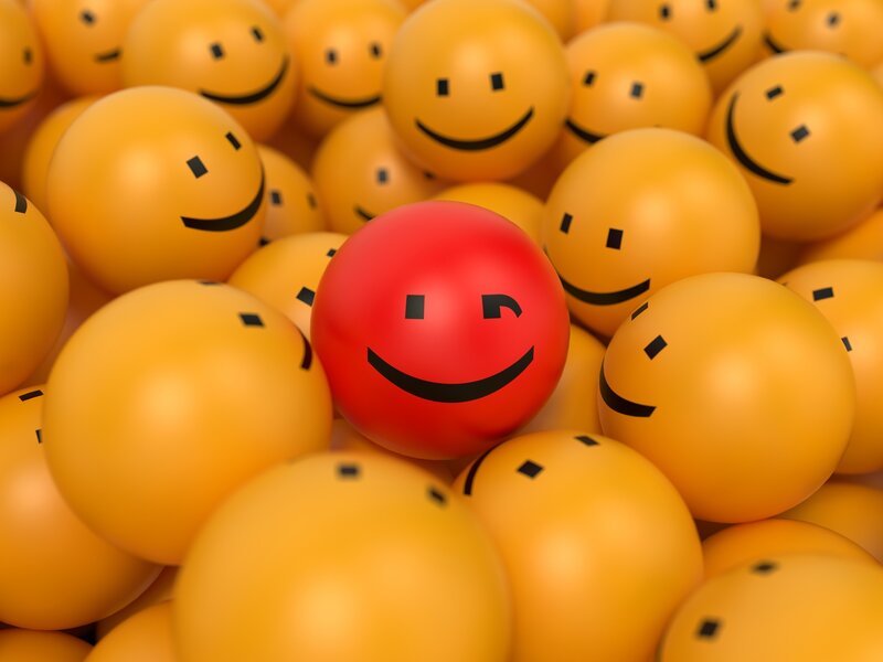 Red Ball Among Yellow Balls