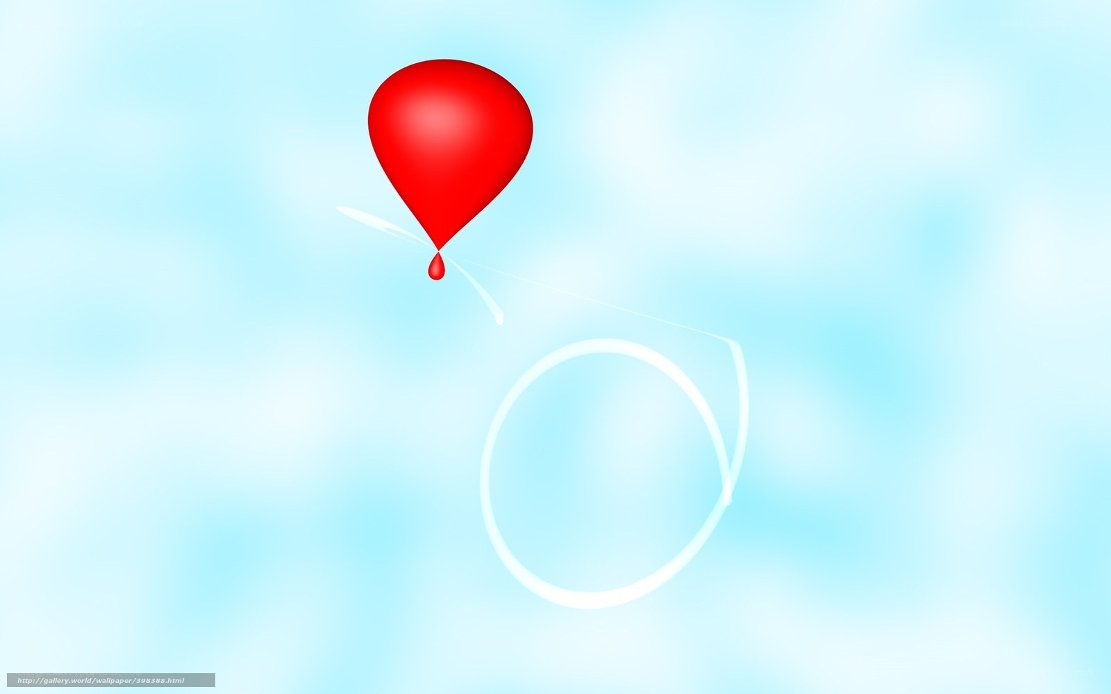 Red balloon floating in sky
