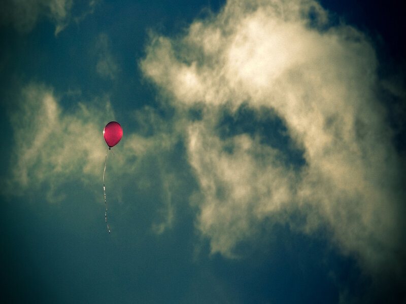 Red Balloon in Sky — Blue