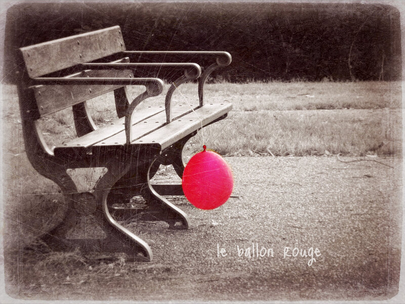 Red Balloon on Bench
