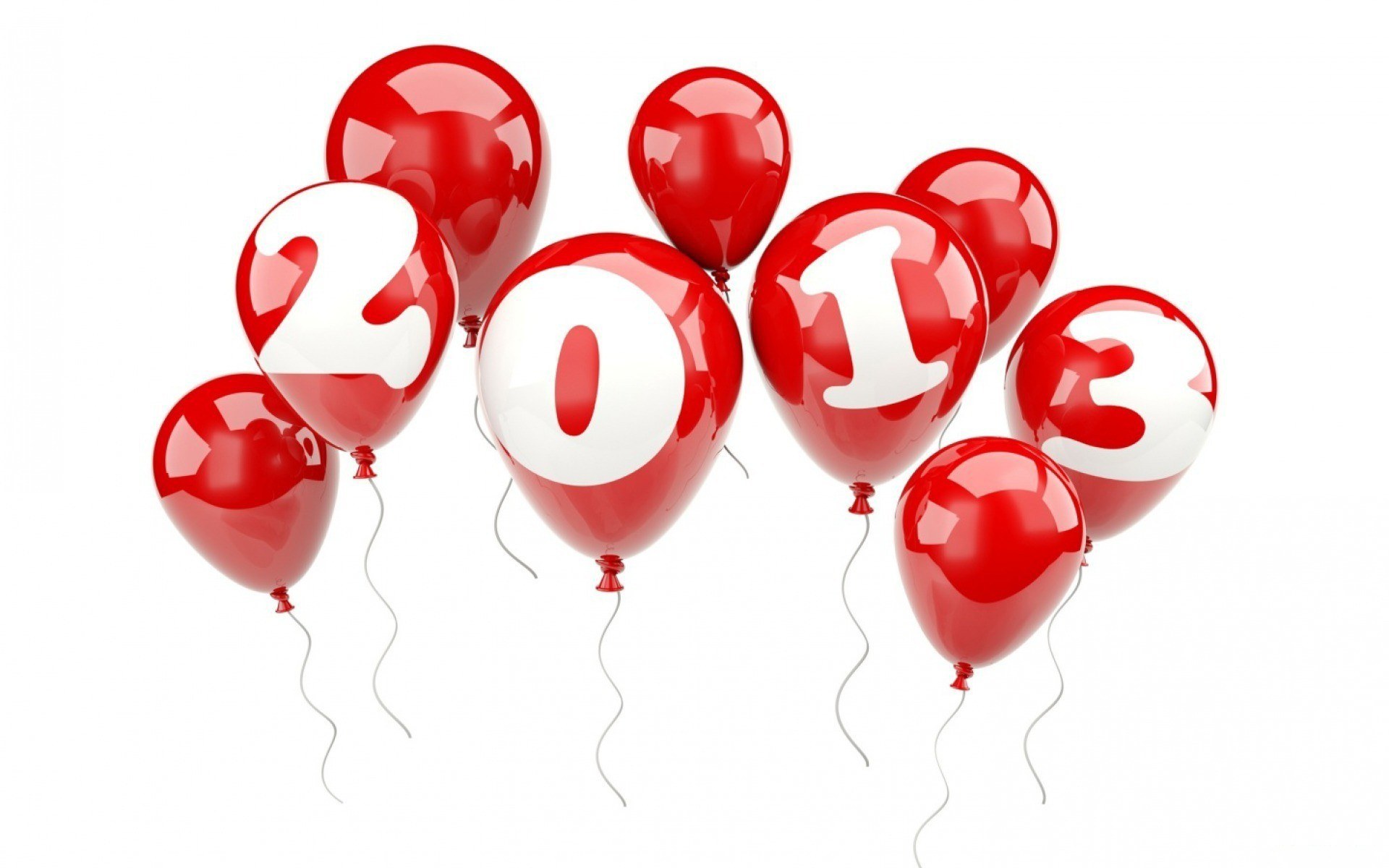 Red balloons with 2013 numbers