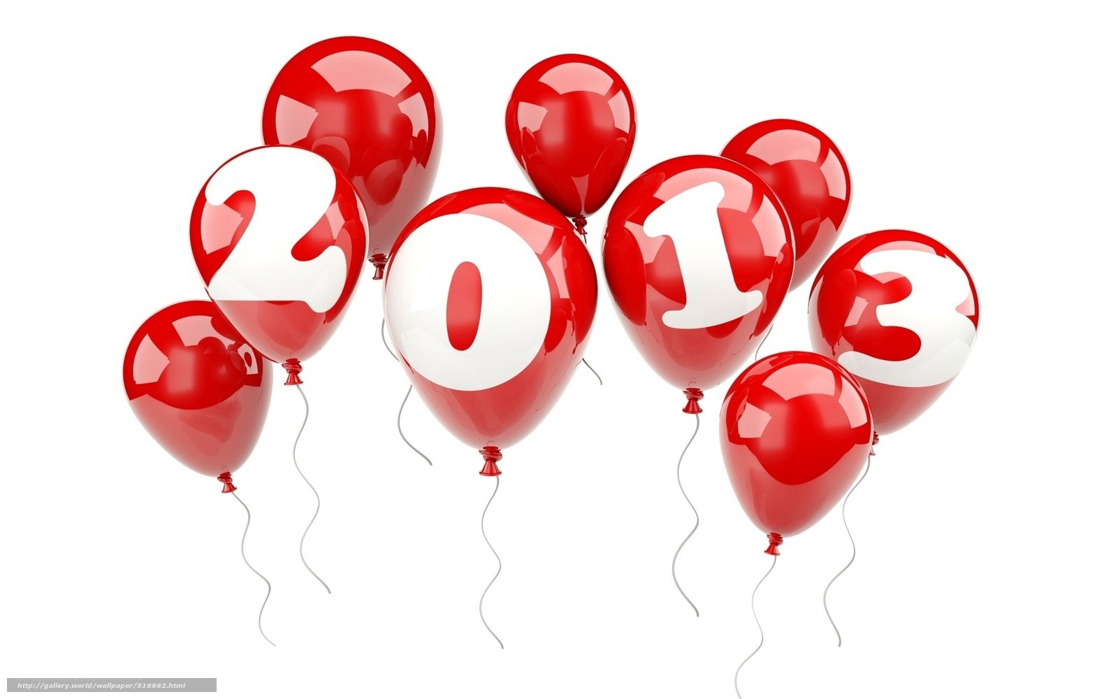 Red balloons with 2013 numbers