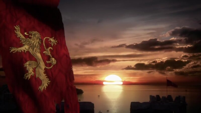 Red Banner with Lion