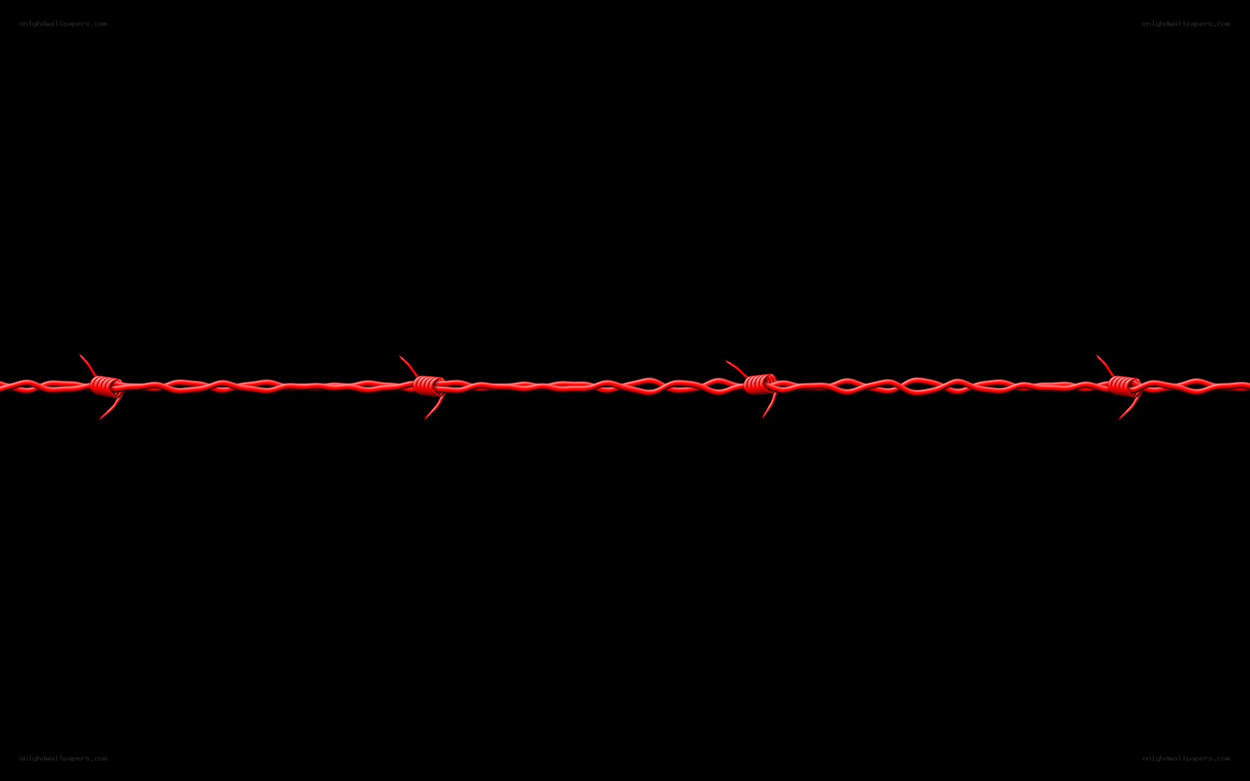 red barbed wire on black