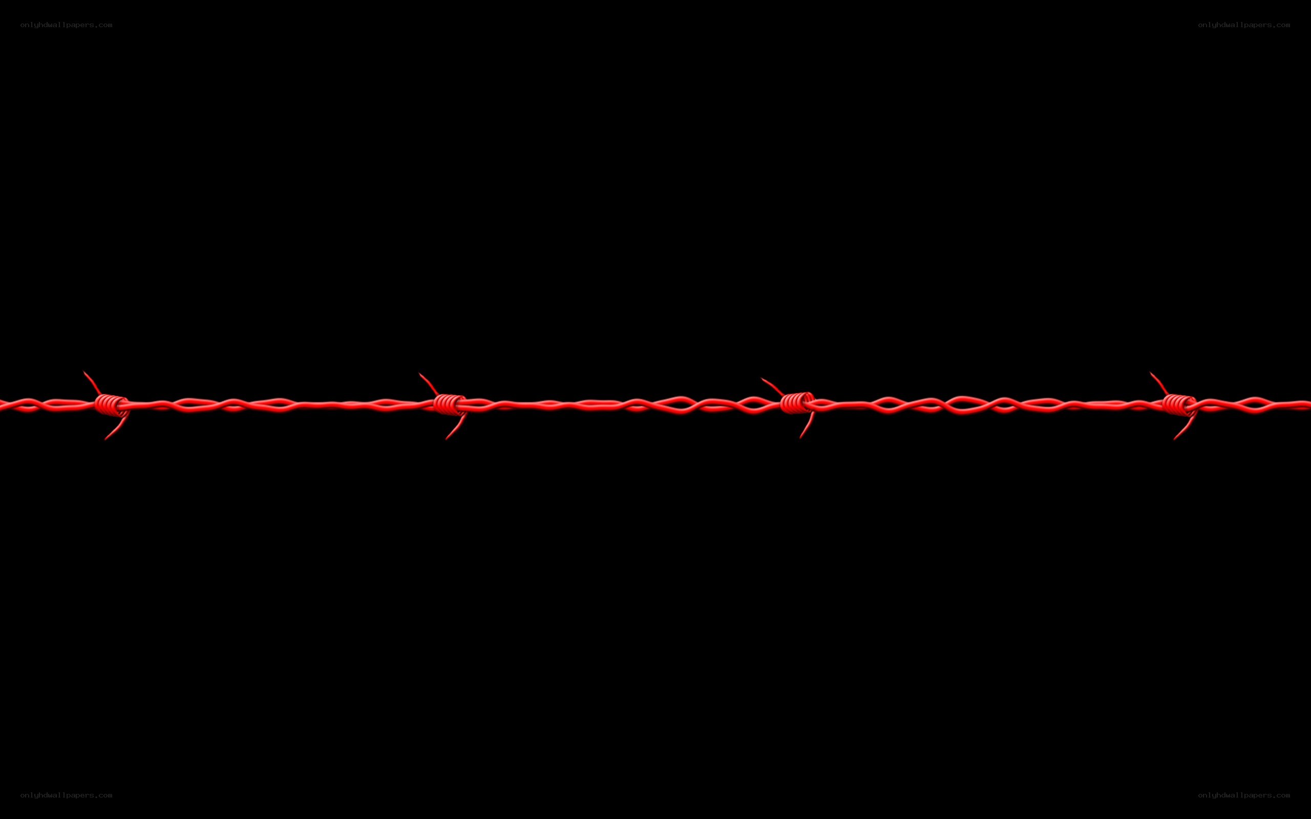 red barbed wire on black