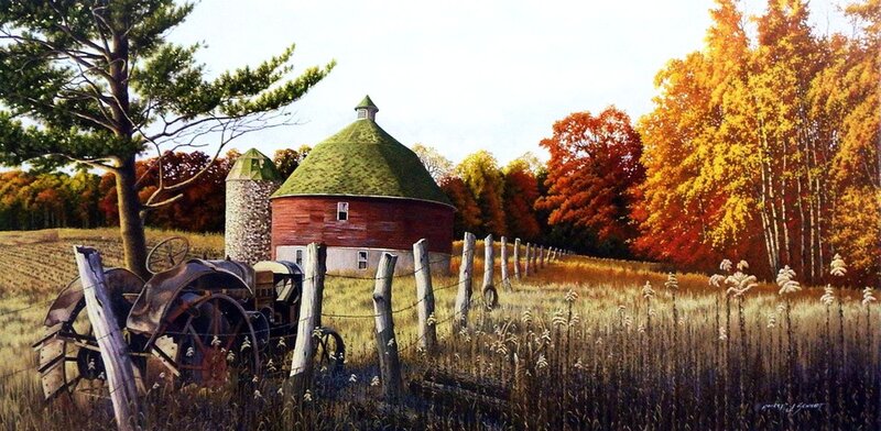 Red Barn and Tractor