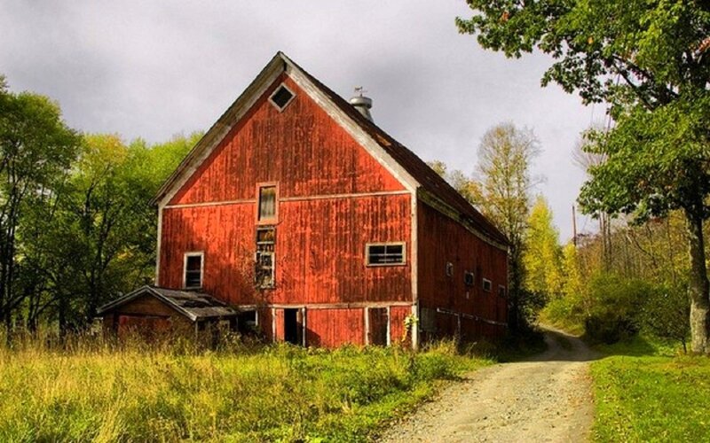 Red Barn in Countryside
