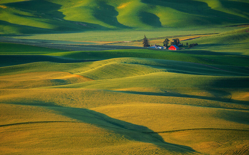 Red Barn in Green Hills