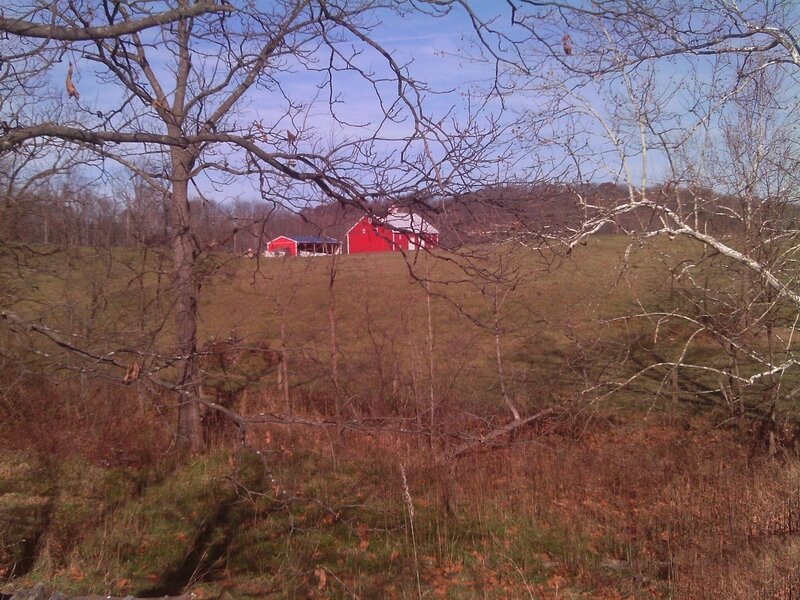 Red Barn on Hill