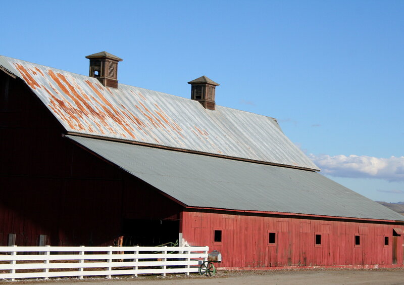 Red Barn with Metal Roof