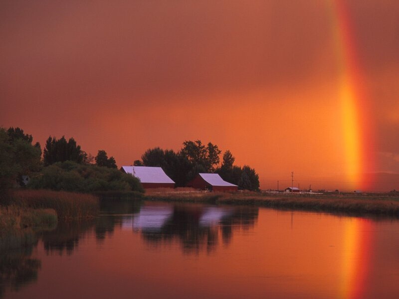 Red Barns by River