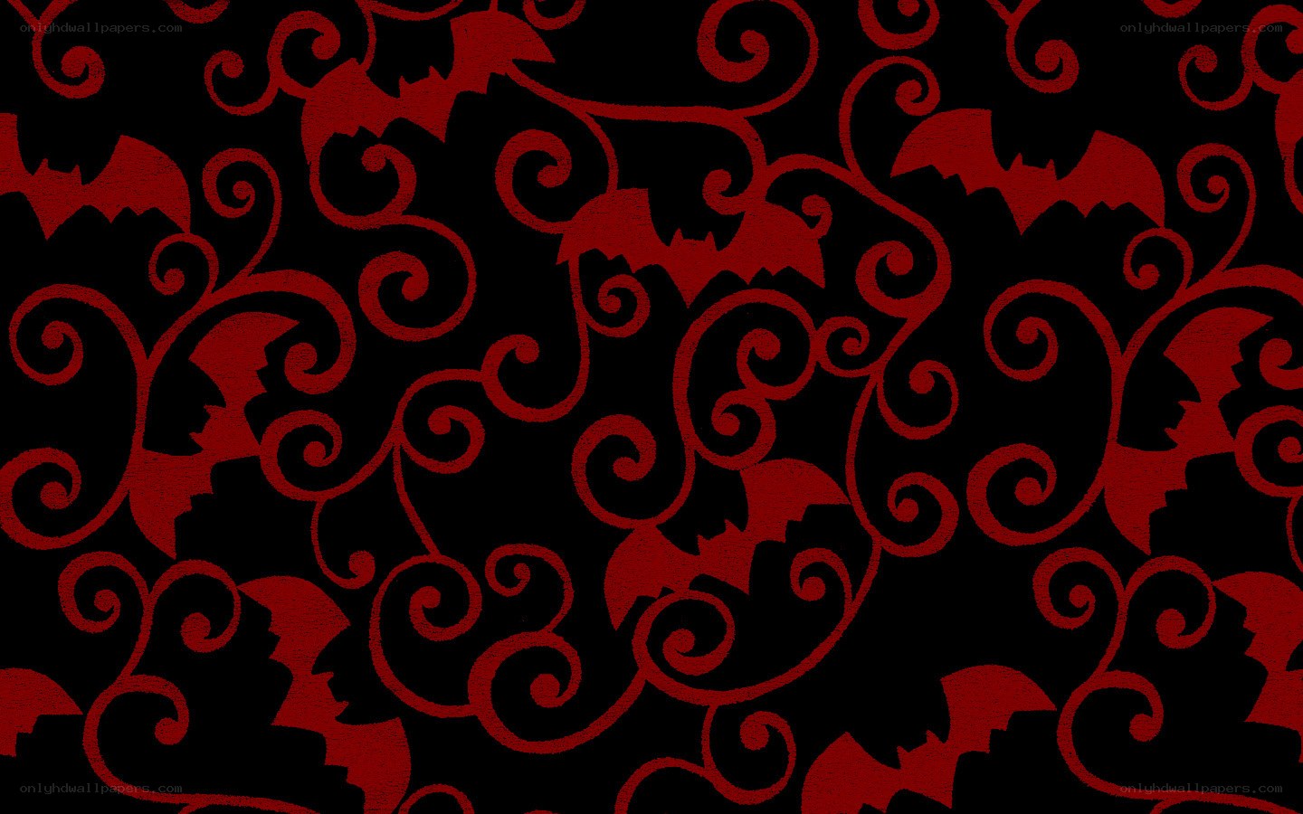 red bat pattern on black