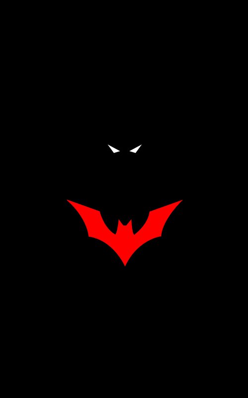 Red Bat Symbol — Black, Dramatic