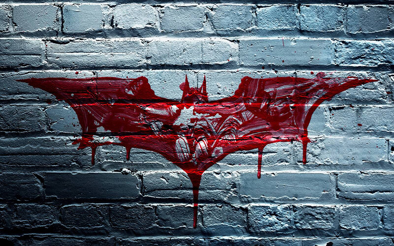 Red Bat Symbol — Dark, Dramatic