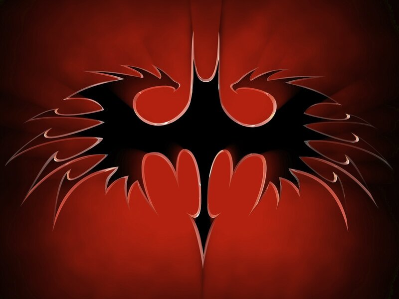 Red bat symbol design