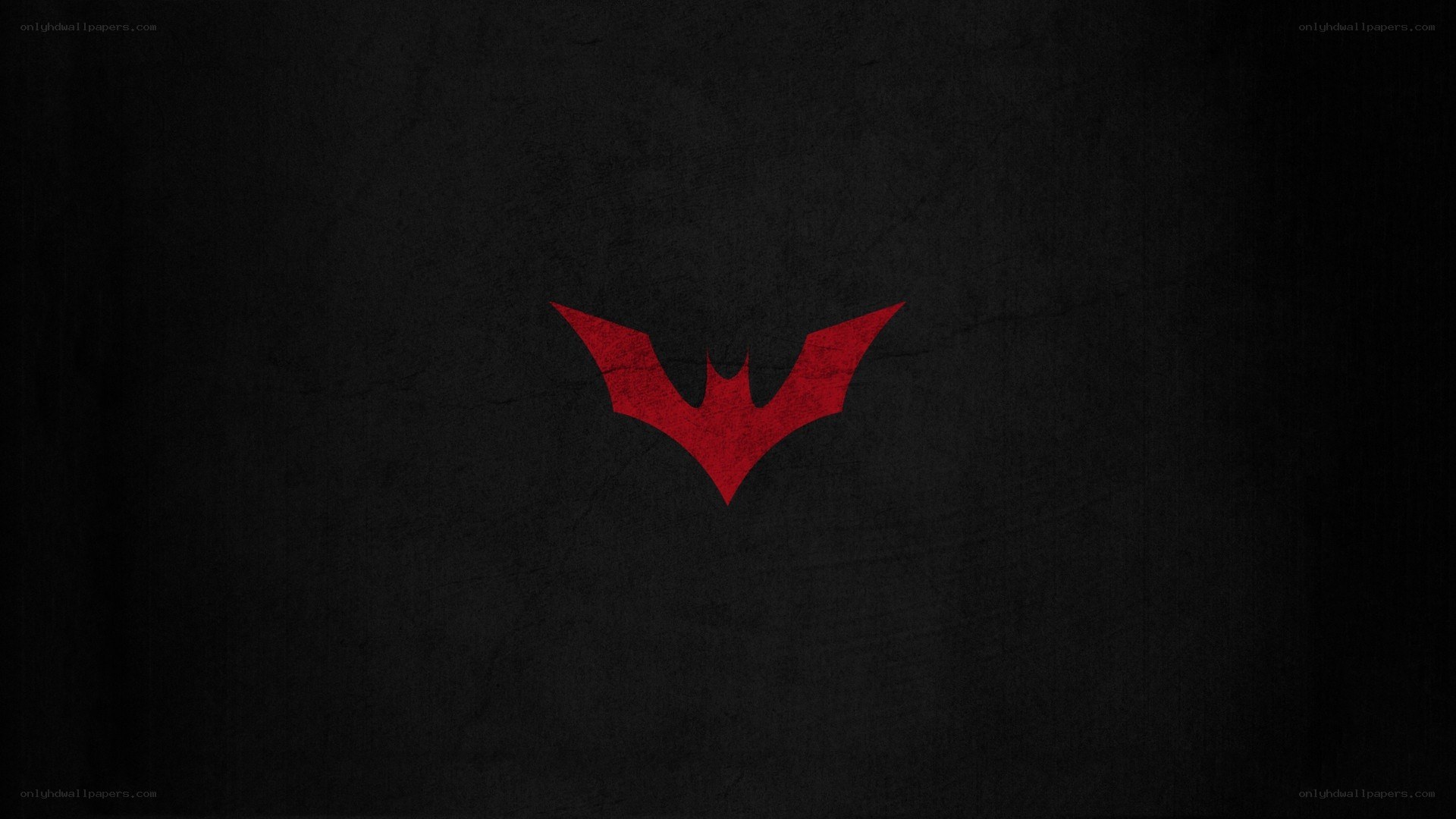 Red bat symbol on black background