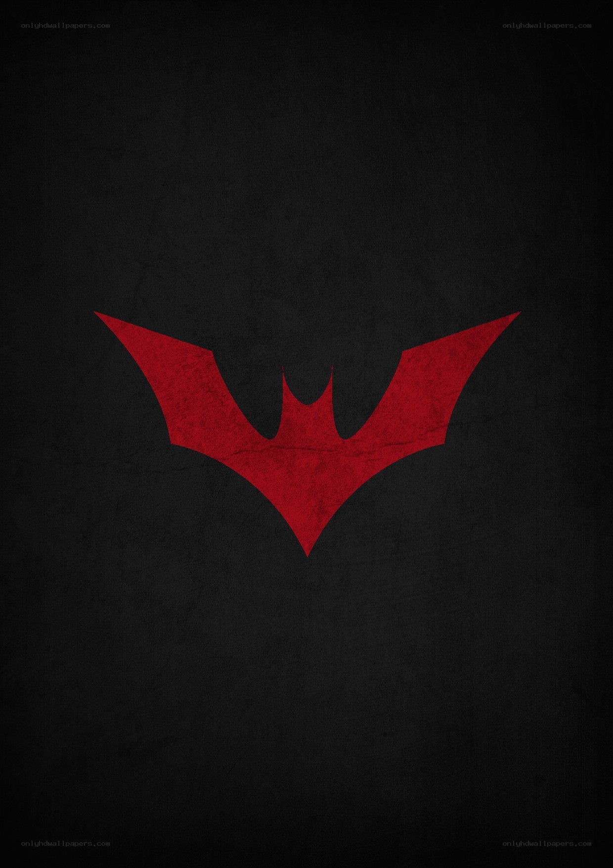 Red bat symbol on black background
