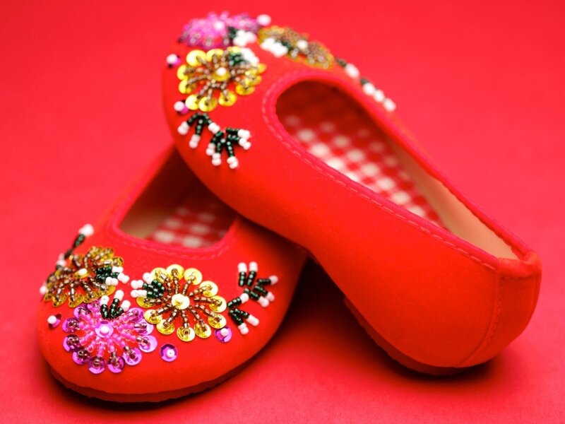 Red Beaded Shoes