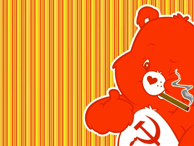 Red bear with cigarette