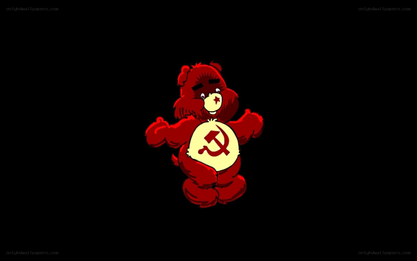Red bear with hammer and sickle