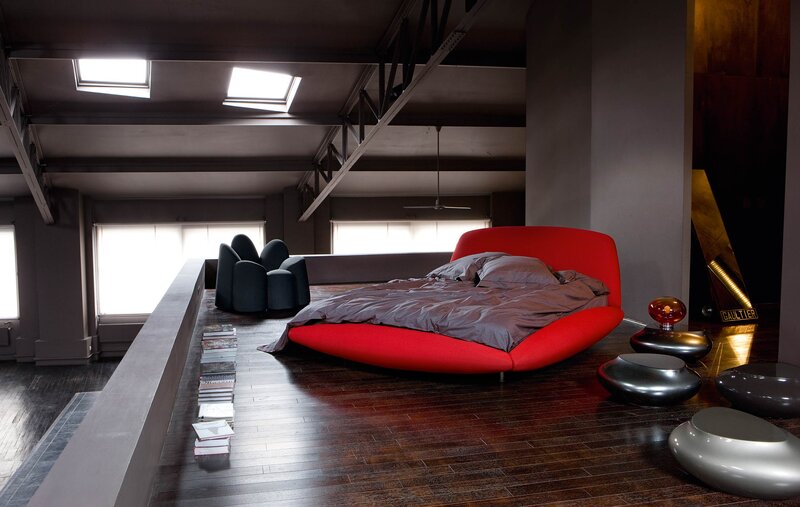 Red Bed in Loft Room