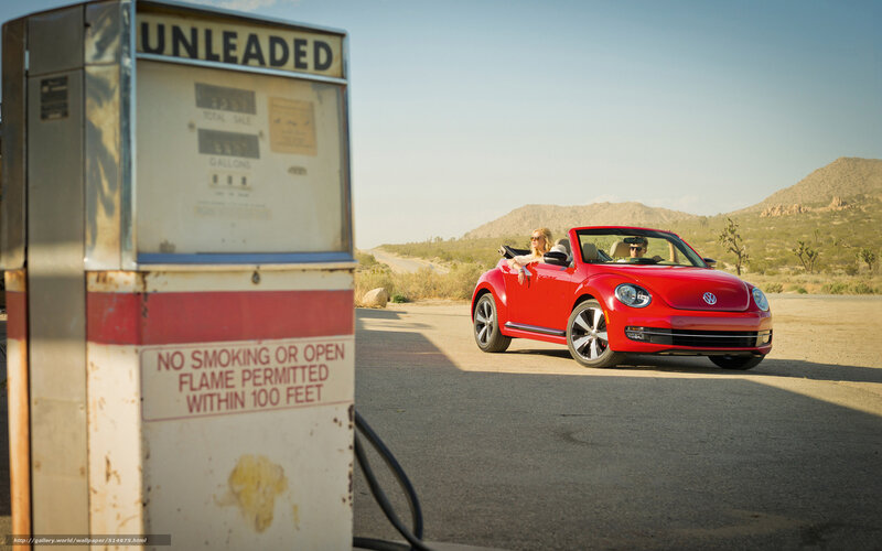 Red Beetle at old gas station