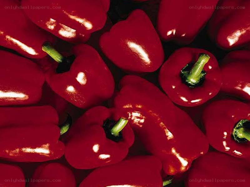 Red bell peppers close-up