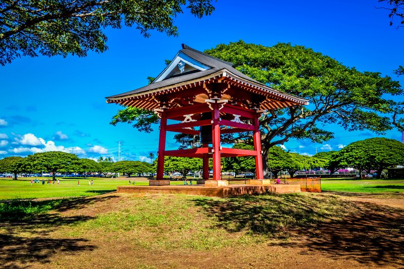 Red Bell Tower in Park