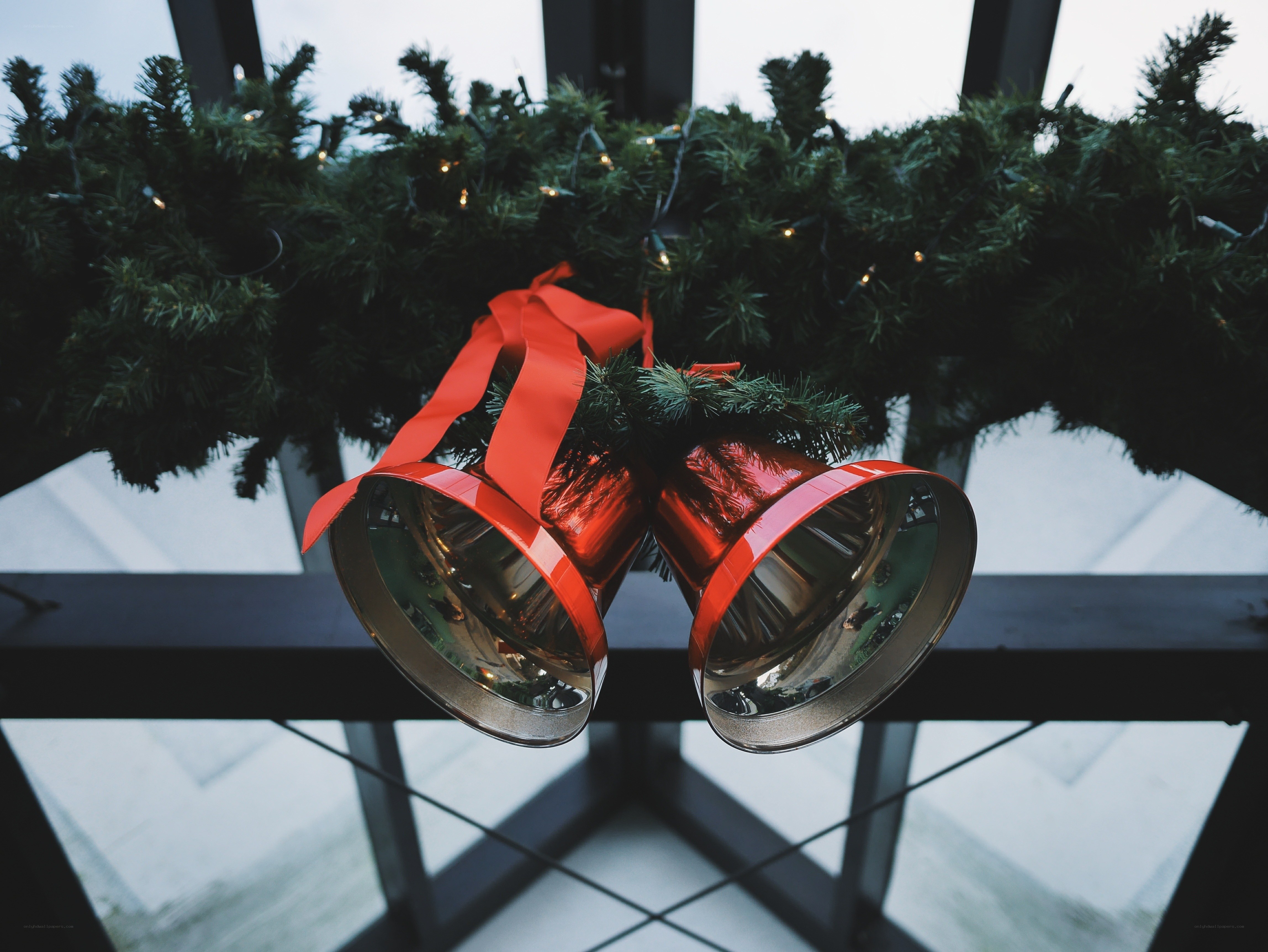 Red bells on a wreath