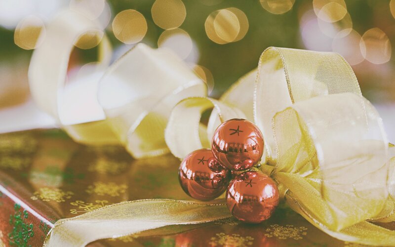 Red Bells on Gift