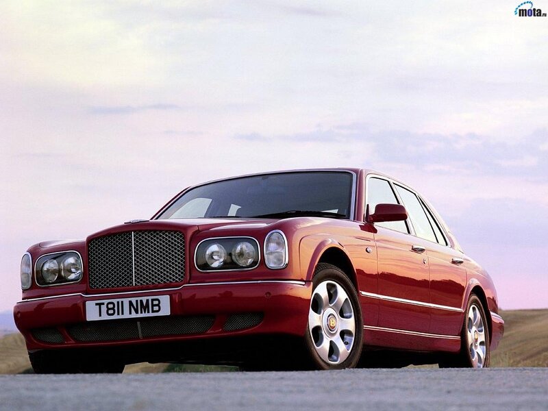 Red Bentley Arnage on a road