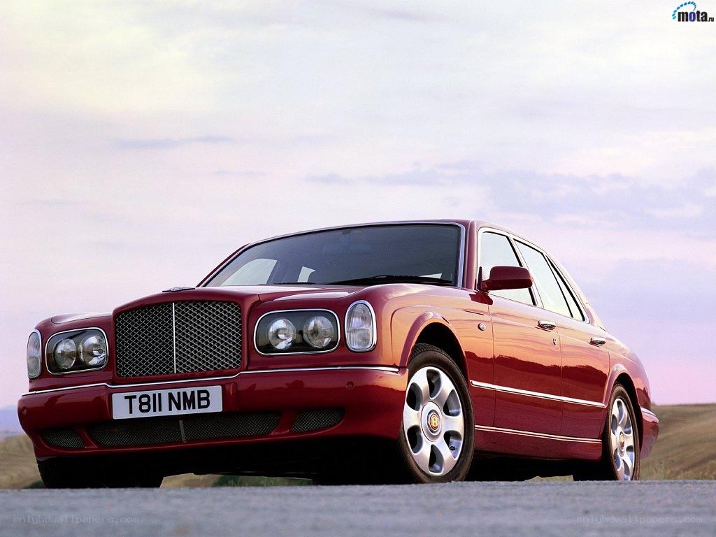 Red Bentley Arnage on a road
