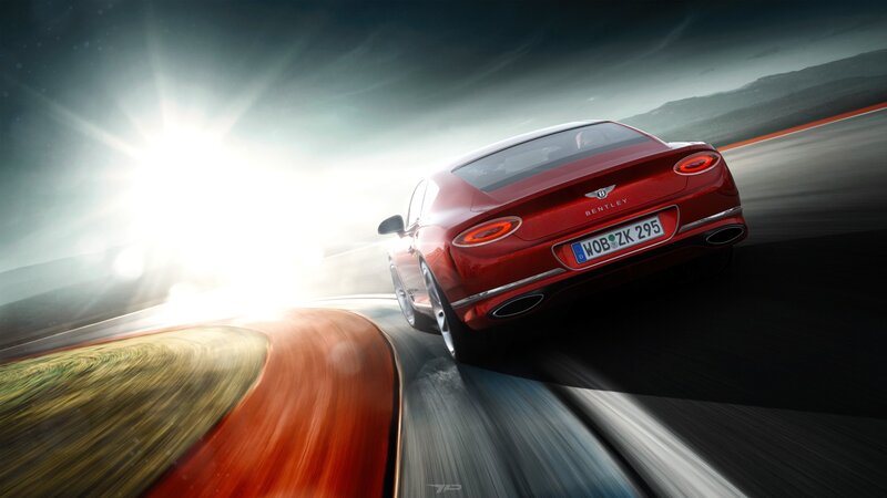 Red Bentley Car — Dramatic