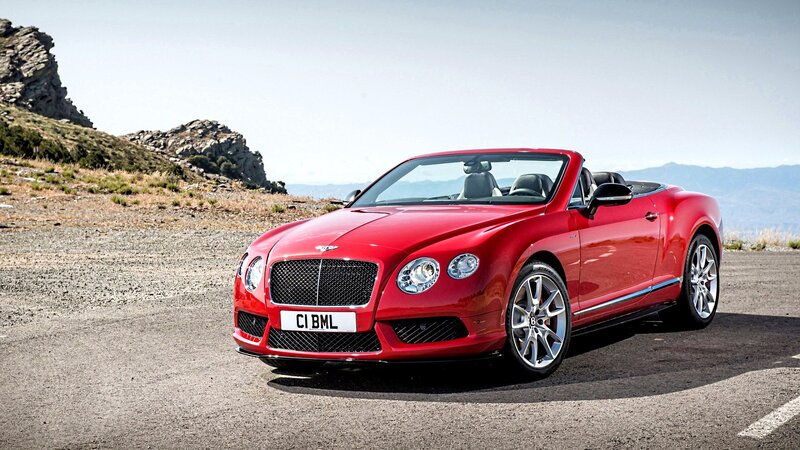 Red Bentley Convertible — Dramatic, Afternoon