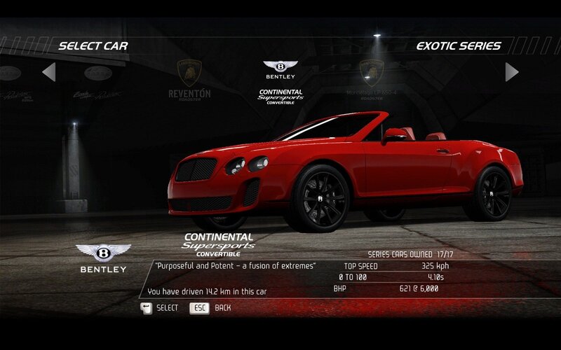 Red Bentley Convertible — Dramatic, Night