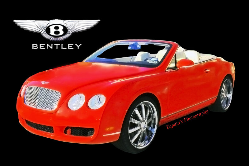 Red Bentley Convertible — Dramatic
