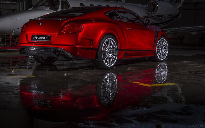 Red Bentley in hangar