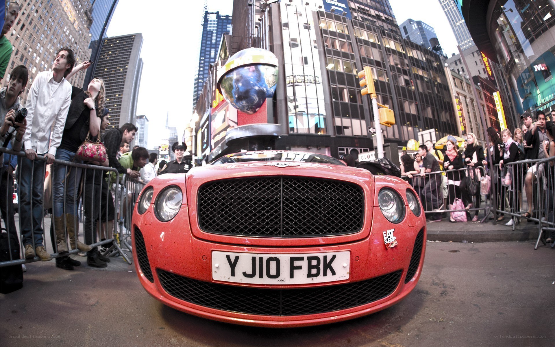 Red Bentley in Times Square