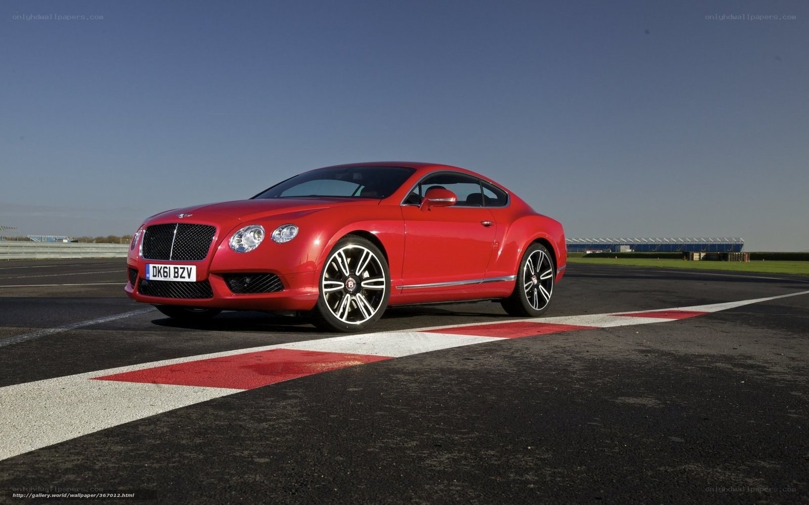 Red Bentley on a racetrack