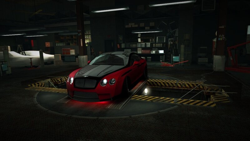 Red Bentley on Lift