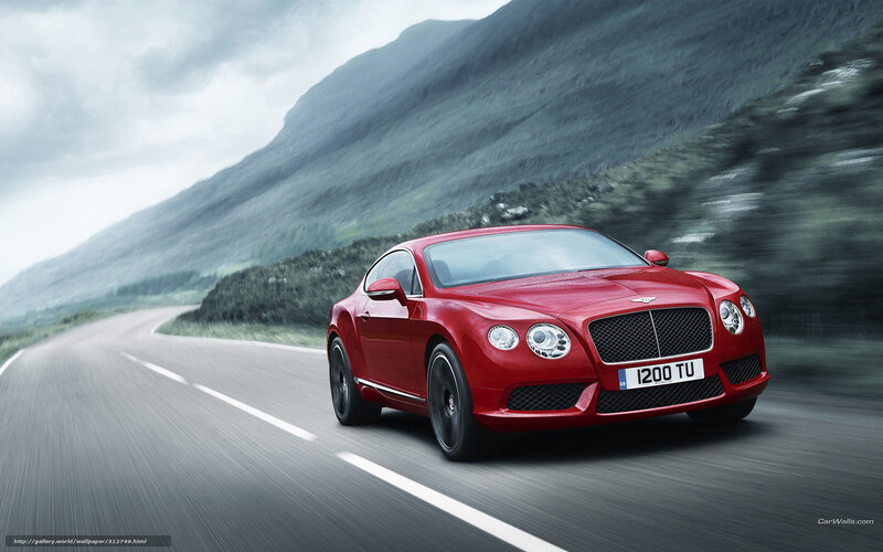 Red Bentley on mountain road